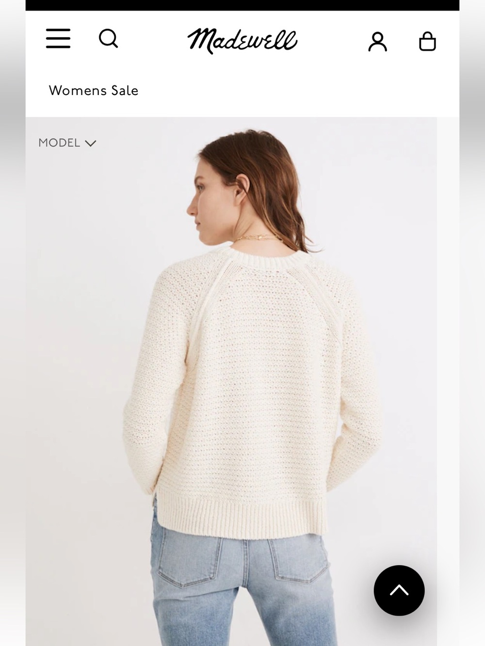 Madewell Ivory Textured Crewneck Sweater